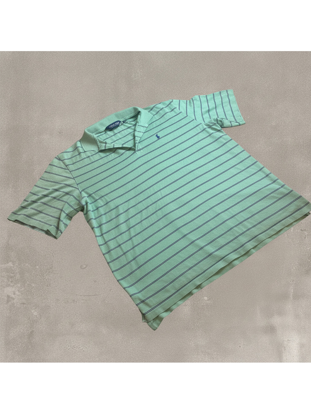Polo Golf Ralph Lauren Striped Polo Shirt Mens XL Mint Green Navy Pony